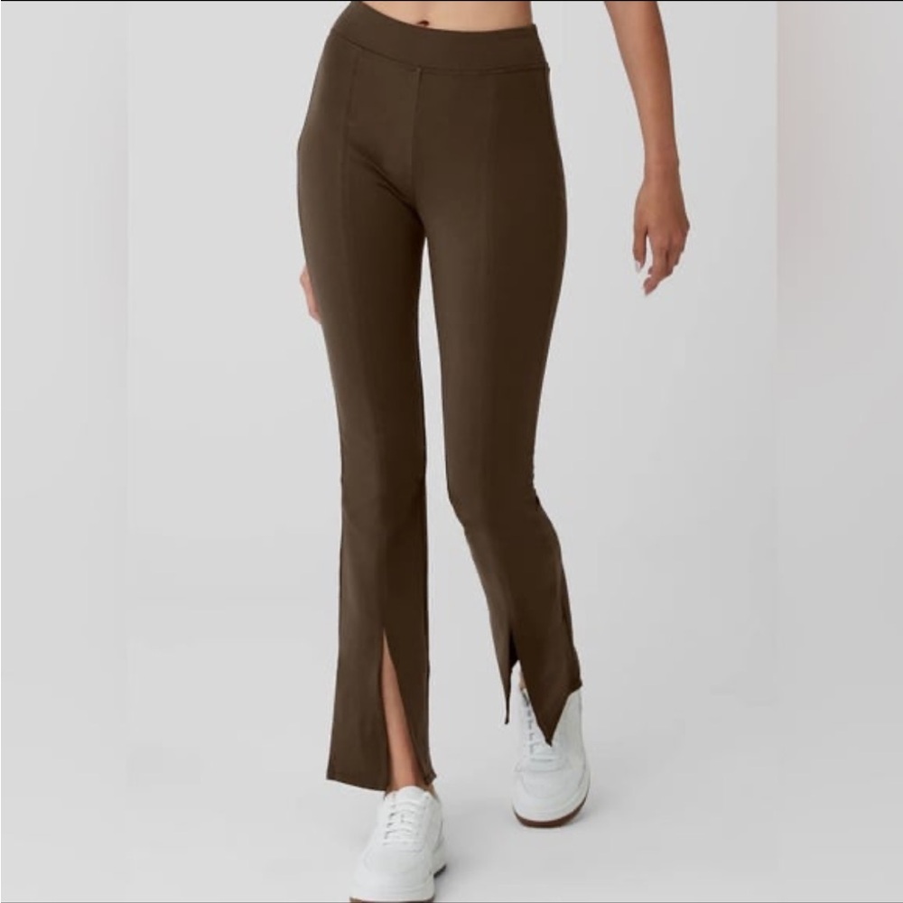 Alo Yoga Airbrush High-Waist 7/8 Flutter Legging Espresso XXS EUC